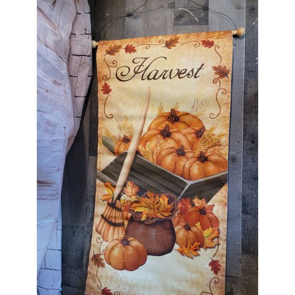 Harvest pumpkin leaves Fall banner flag decor - Picture 2 of 3